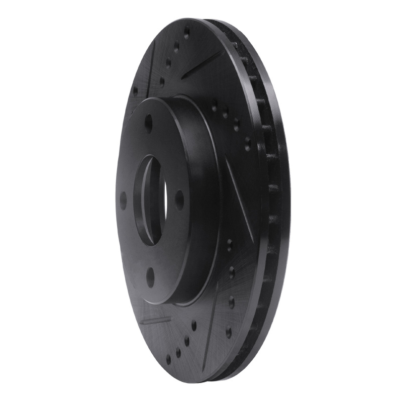 Ford Focus Brake Rotor (1) - Front Left - R1 Concepts - Drilled & Slotted - Black - `00-`15